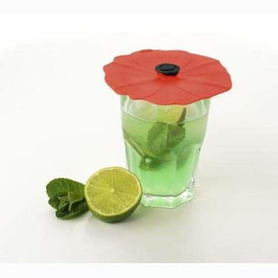 Silicone Drink Cover (2pce) Red Poppy - Art of Living Cookshop (2368268959802)