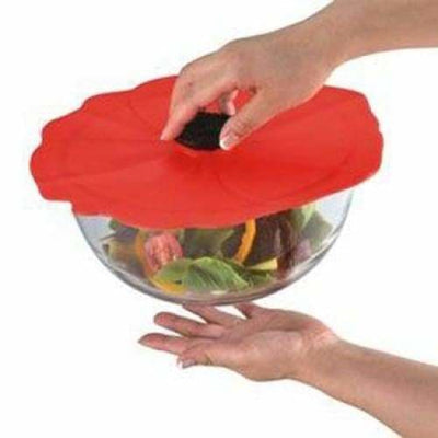 Silicone Lid Small Red Poppy - 8" - Art of Living Cookshop (2382879391802)