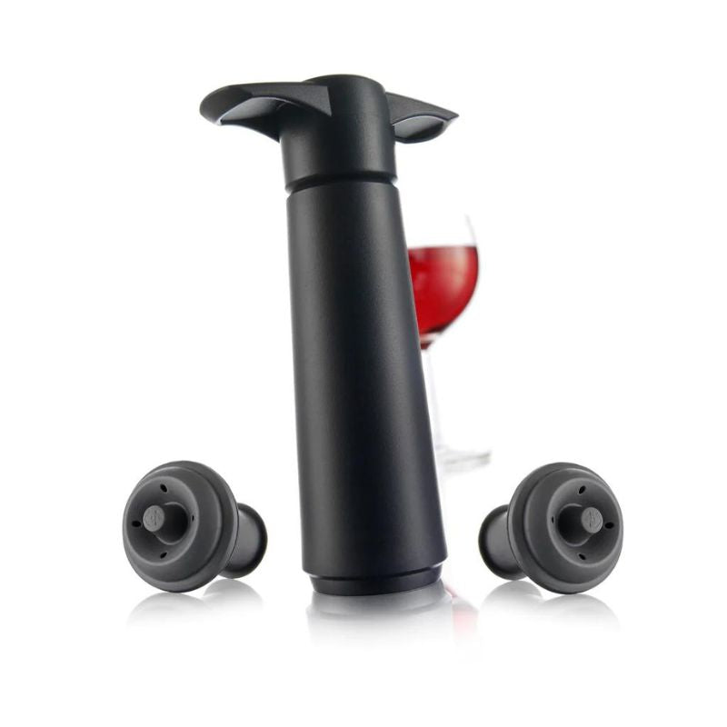Vacu Vin Wine Saver Pump + 2 Stoppers Black (6987729076282)